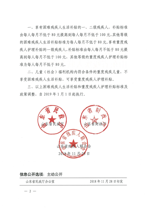 å±±ä¸çæ°æ¿å å±±ä¸çè´¢æ¿å å±±ä¸çæ®ç¾äººèåä¼å³äºè°æ´æ®ç¾äººä¸¤é¡¹è¡¥è´´æ&nbsp;åçéç¥